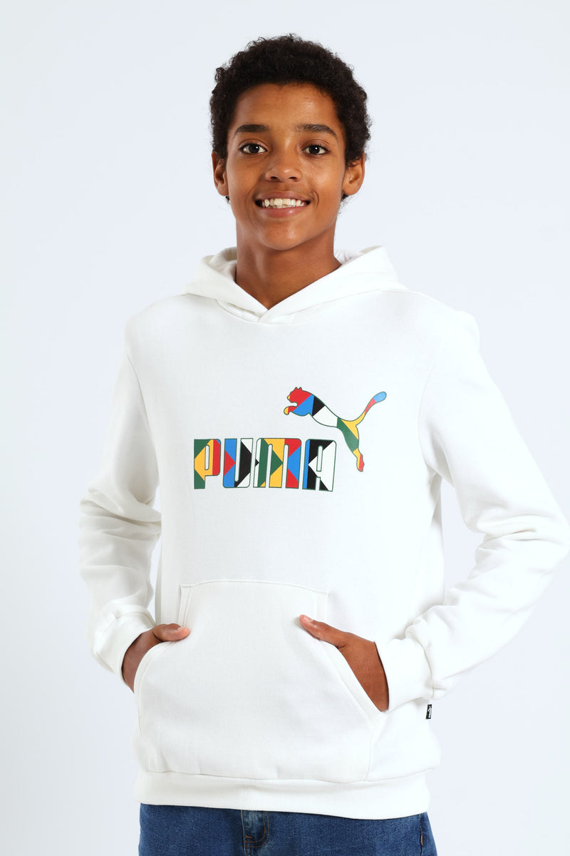 Boys SA Unite Fleece Hoodie  - White
