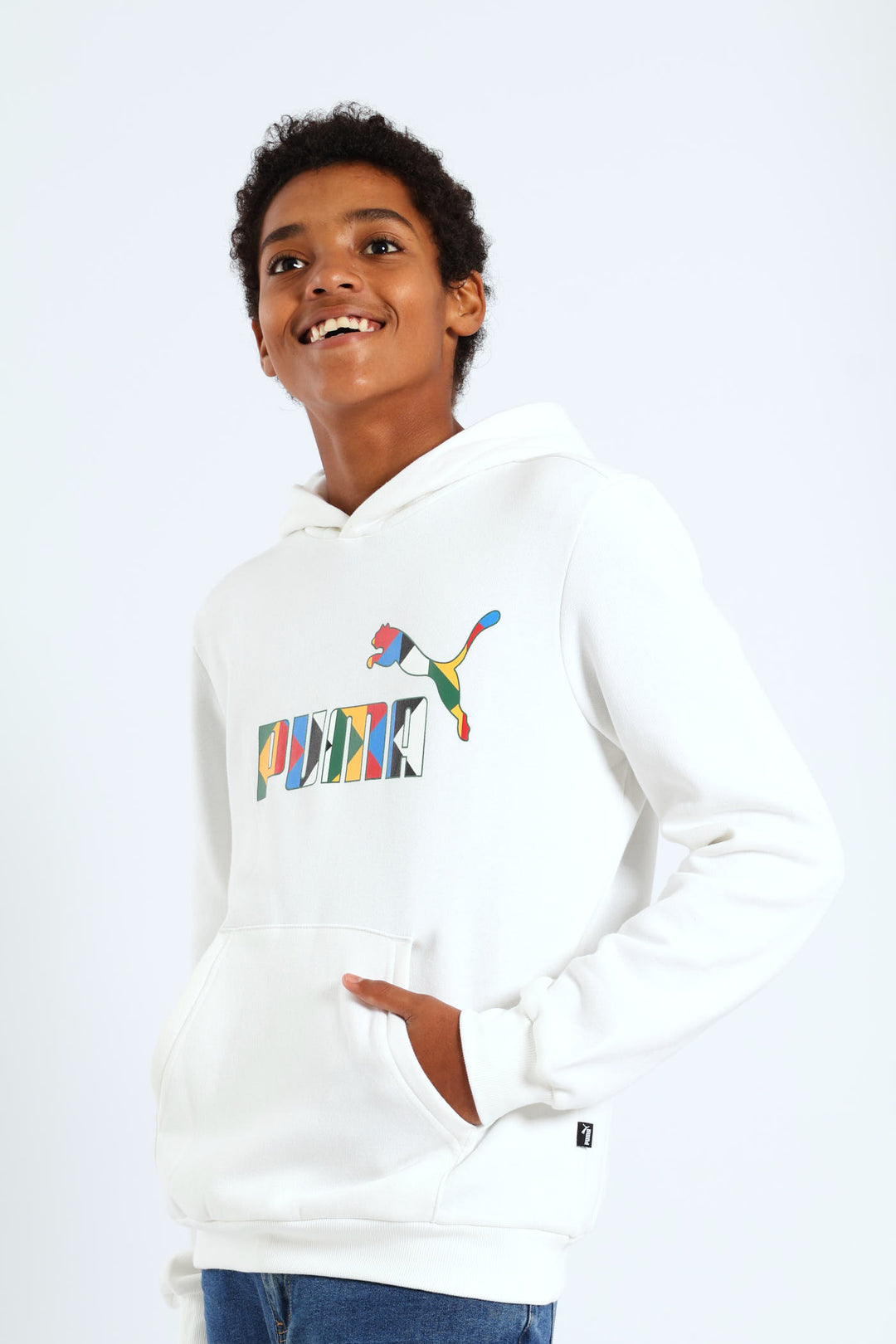 Boys SA Unite Fleece Hoodie  - White