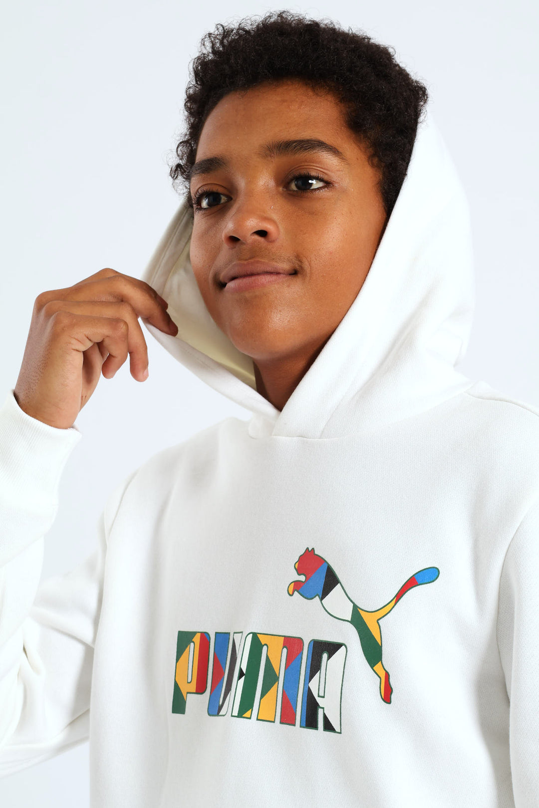 Boys SA Unite Fleece Hoodie  - White