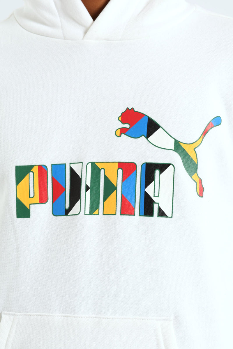 Boys SA Unite Fleece Hoodie  - White