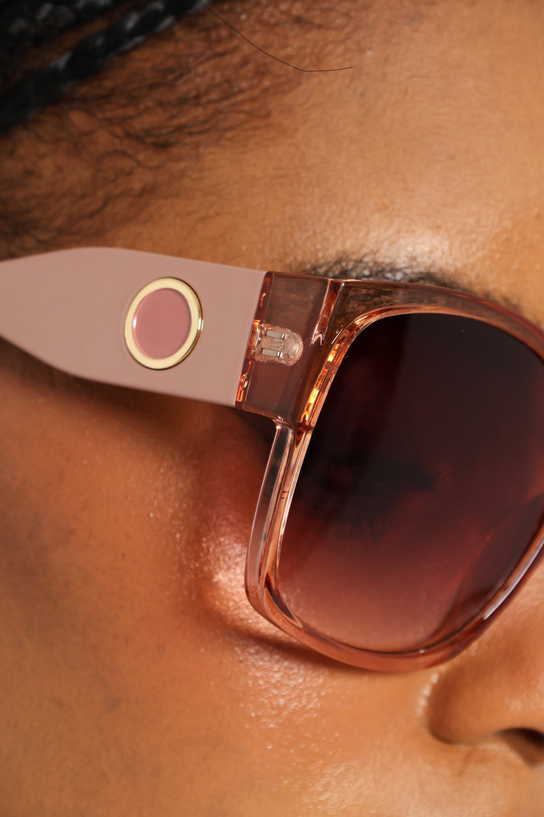 Rounded Cateye Rose Gradient Sunglasses - Light Pink