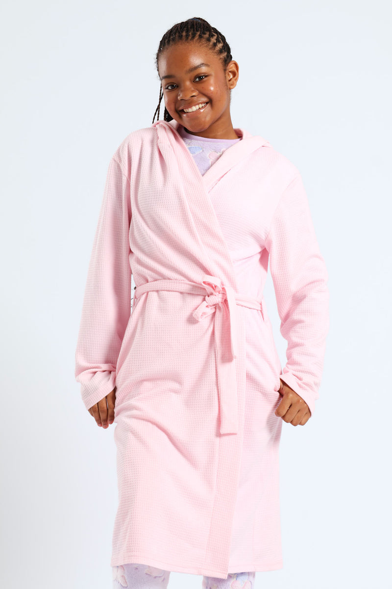 Girls Waffle Gown - Pink