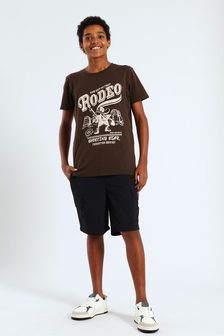 Boys Cowboy Tee - Brown