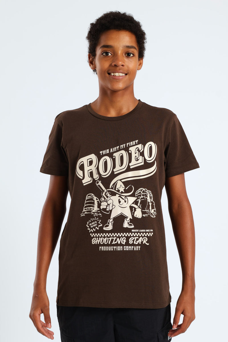 Boys Cowboy Tee - Brown