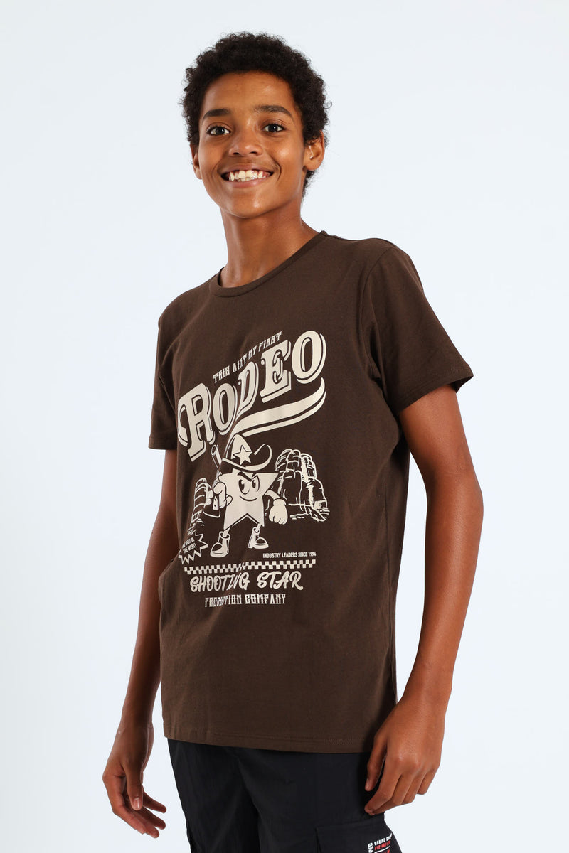 Boys Cowboy Tee - Brown