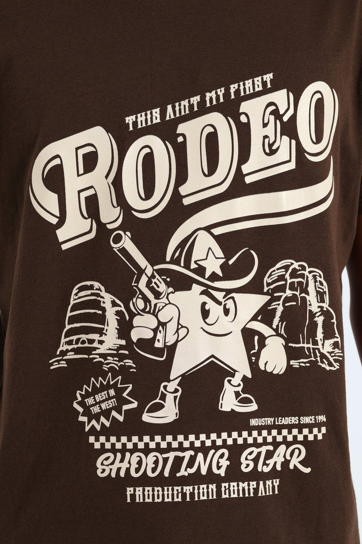 Boys Cowboy Tee - Brown