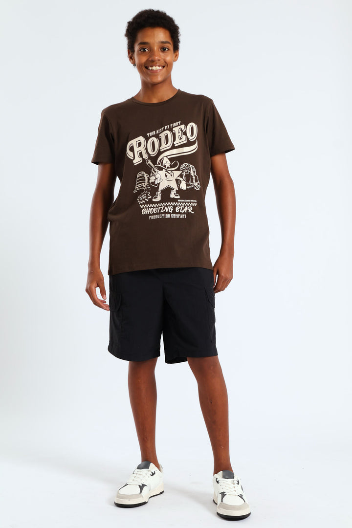 Boys Taslon Cargo Short - Black