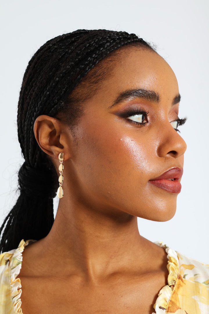 Pebble Drop Earrings - Gold