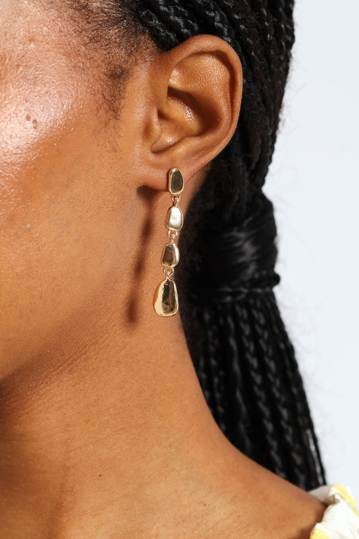 Pebble Drop Earrings - Gold