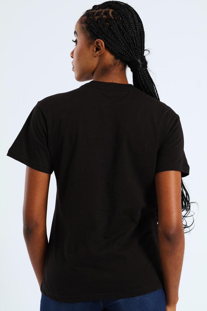 Beauty In Chaos Abstract Frame Foil Tee - Black