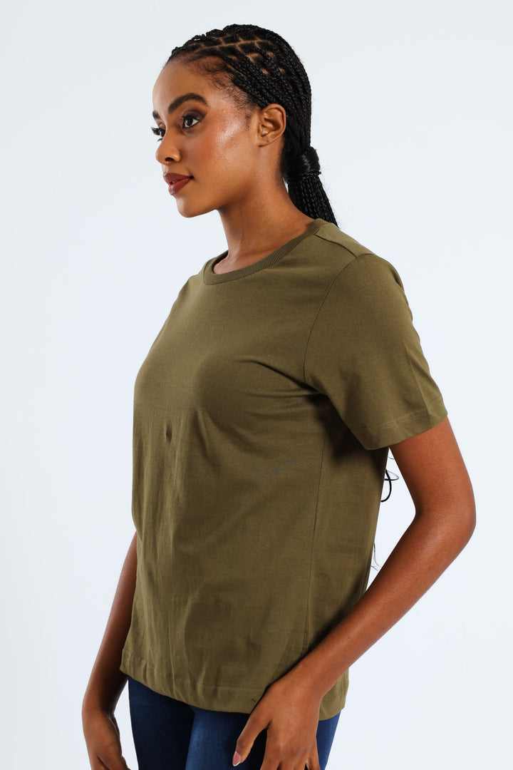 Short Sleeve Cotton Boxy Tee - Fatigue