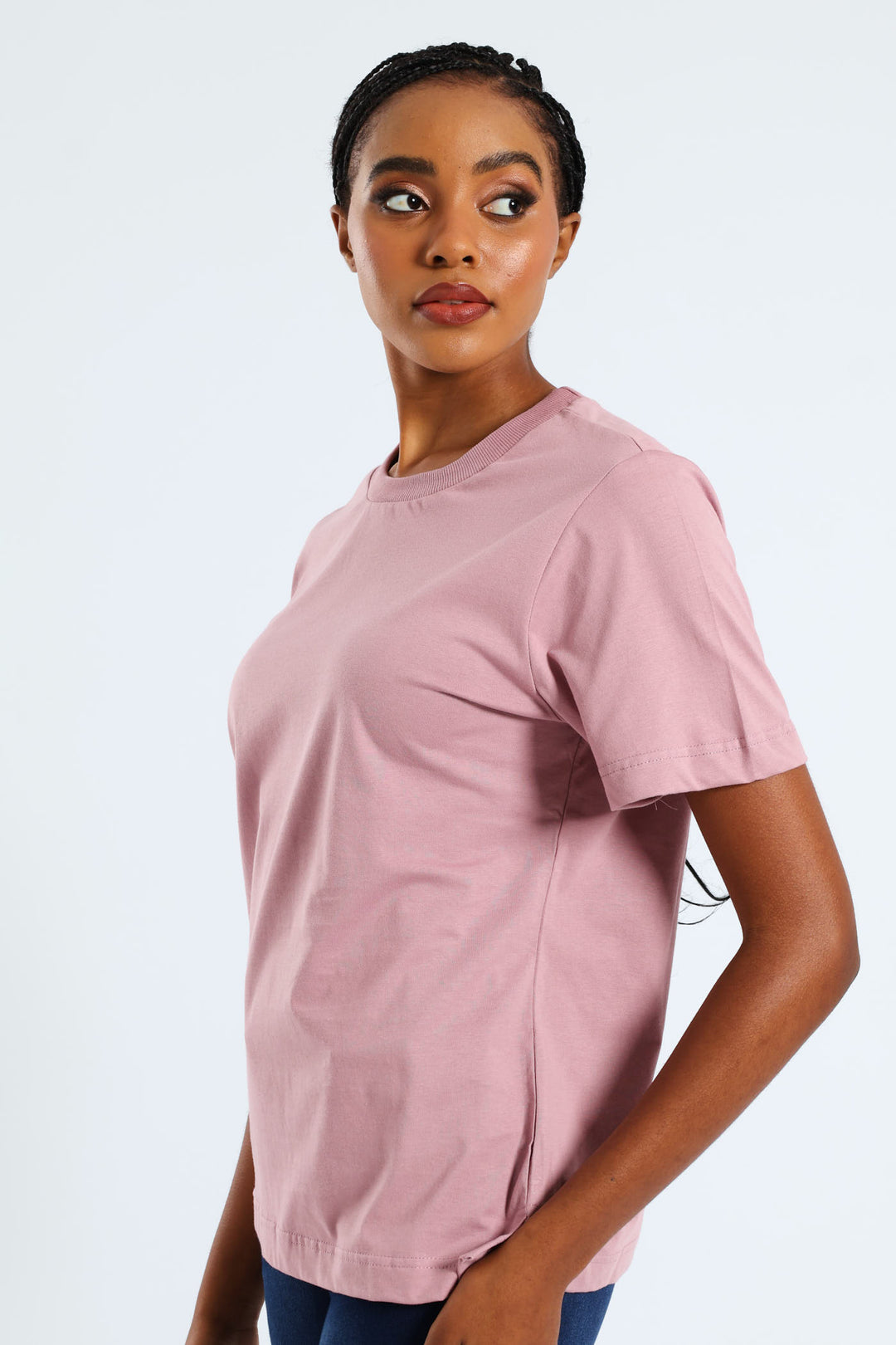 Short Sleeve Cotton Boxy Tee - Mauve