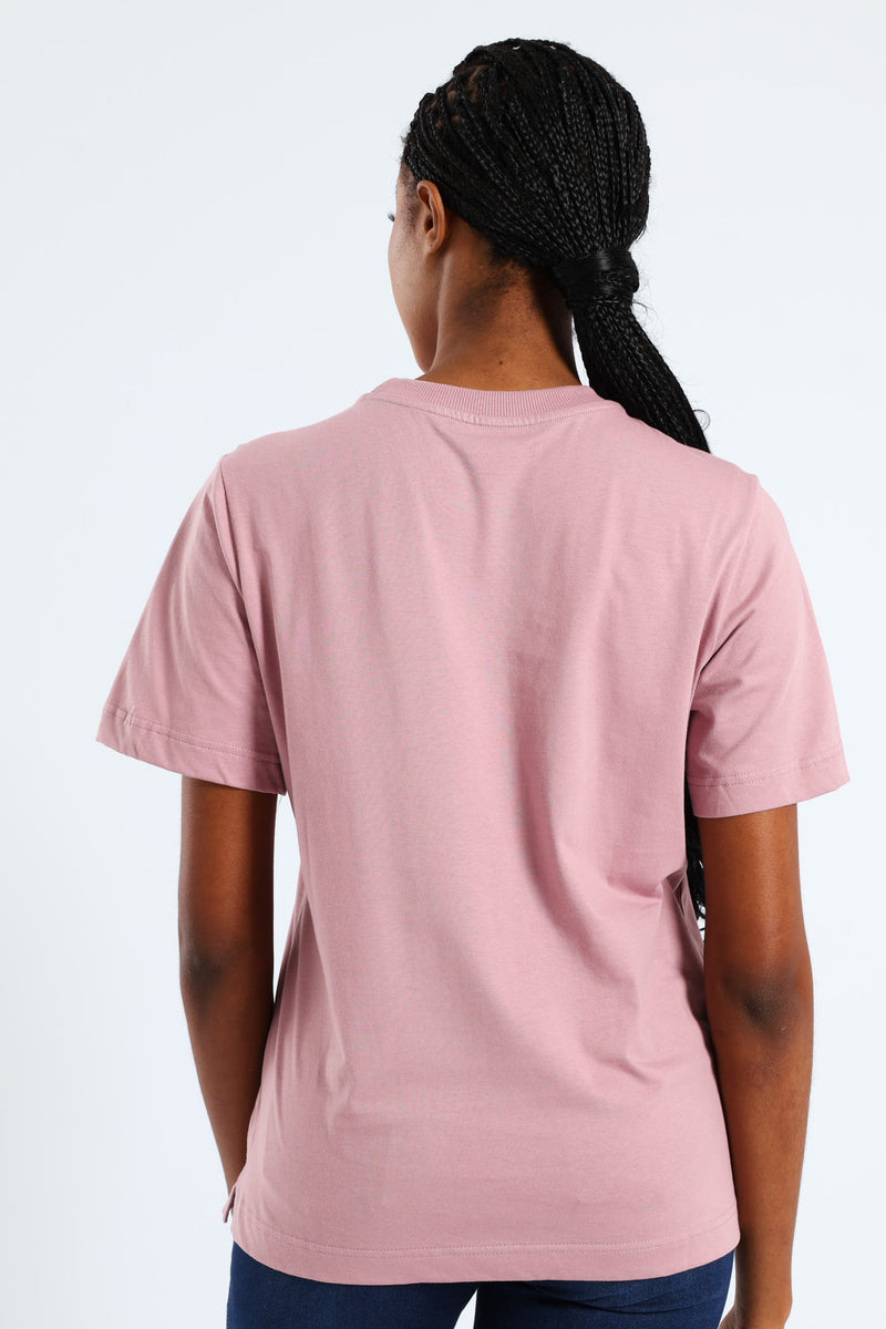 Short Sleeve Cotton Boxy Tee - Mauve