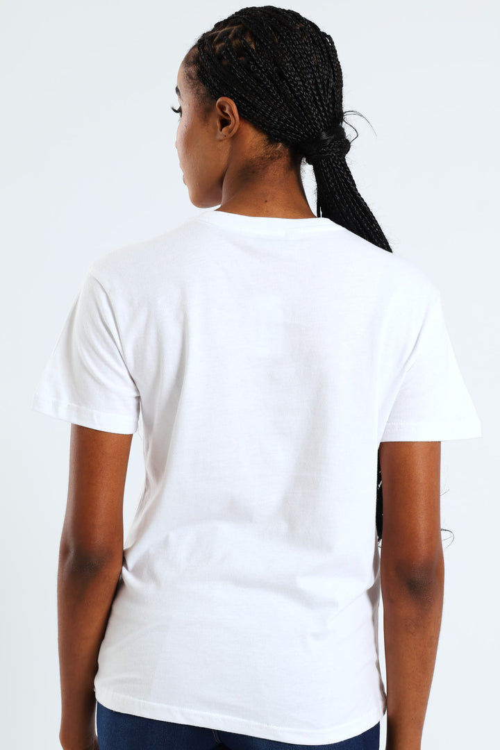 Floral Frame Artwork Foil Tee - White