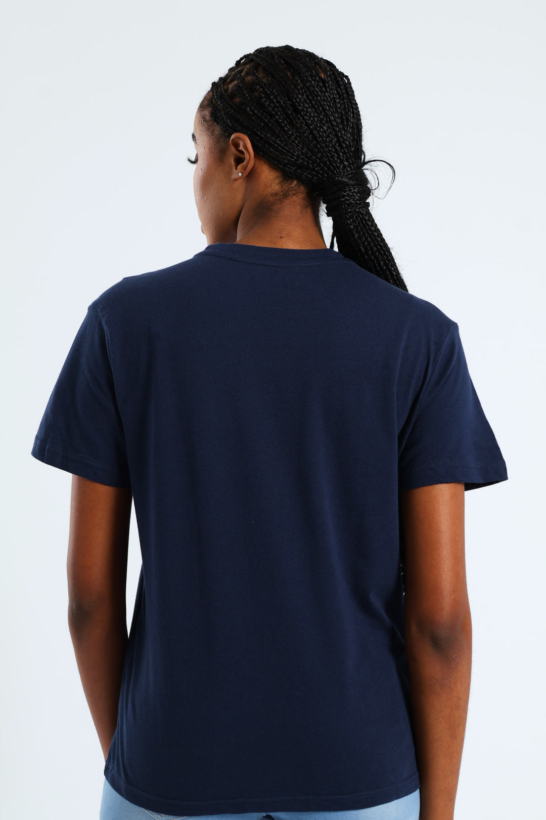 Flores Leaf Foil Tee - Navy