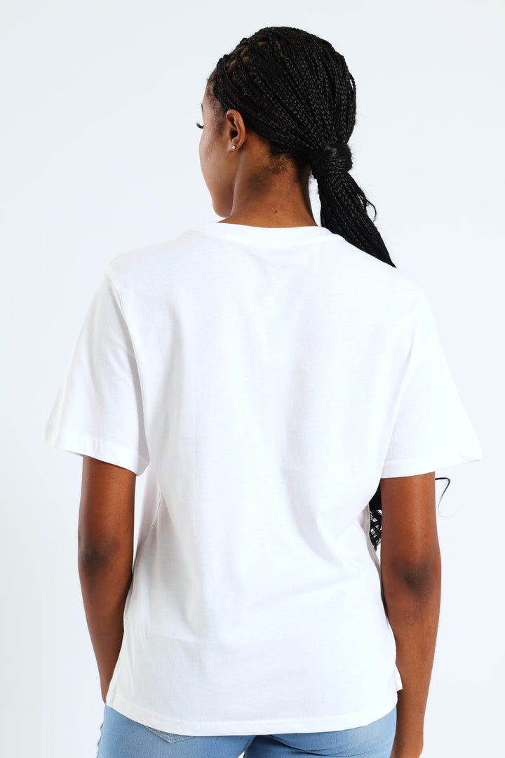 Amalfi Coast Stripe Lemon Boxy Tee - White