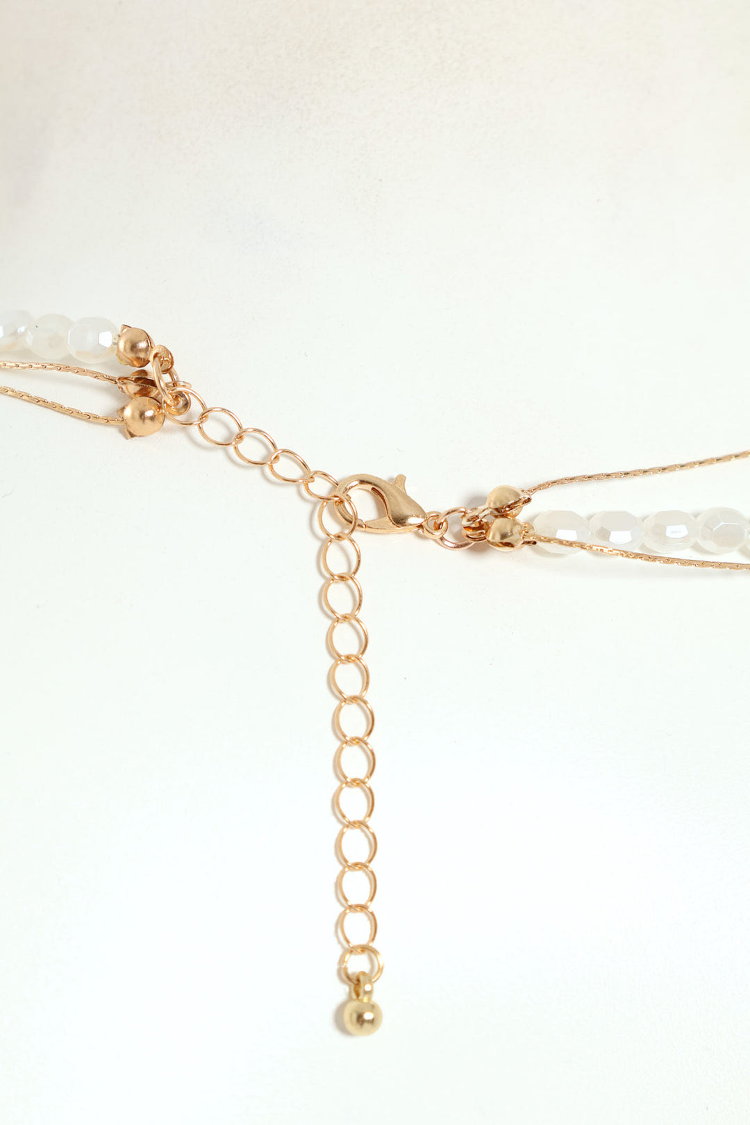 3 Layer Pearl Bead Necklace - Gold