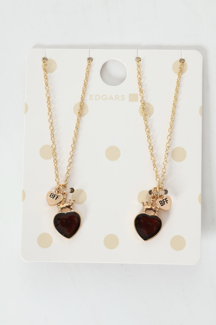 Girls Bff Necklace Set - Black