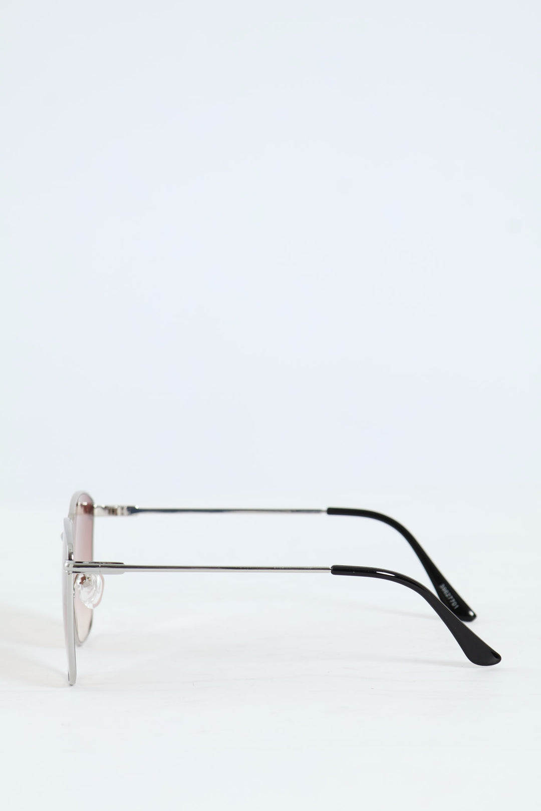 Square Metal Frame Brown Gradient Sunglasses - Silver