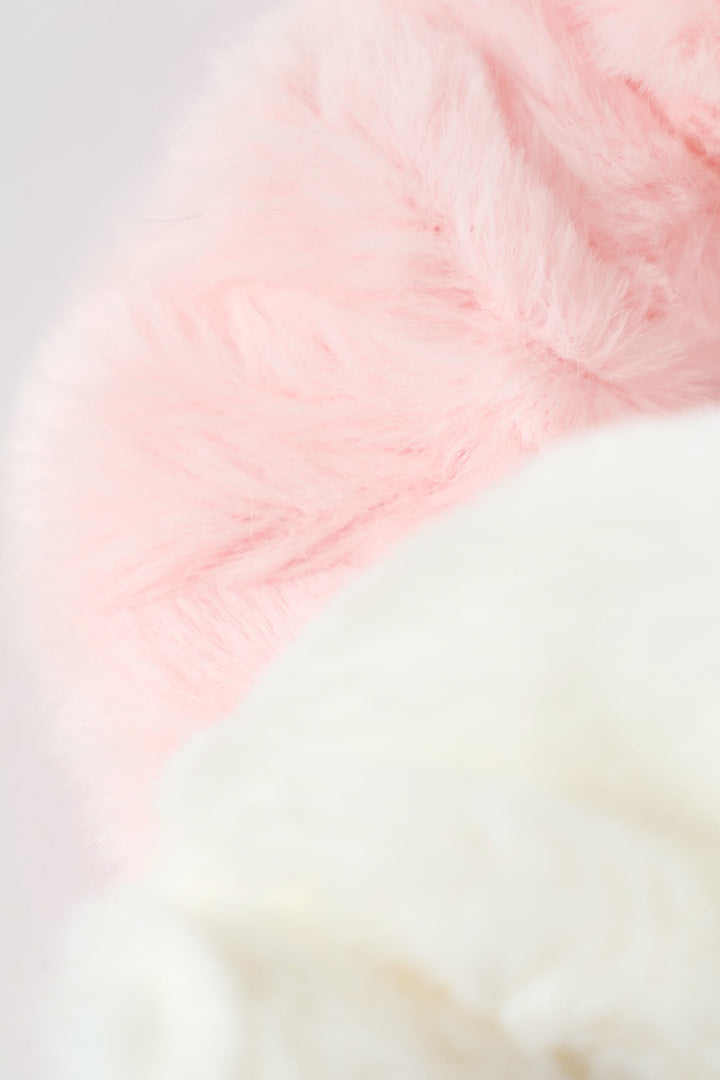 Pre-Girls Faux Fur Scrunchie - White