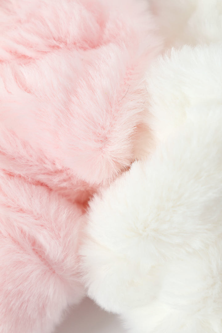 Pre-Girls Faux Fur Scrunchie - White