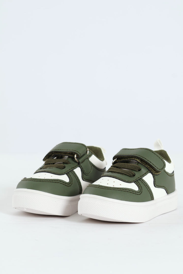 Baby Boys Coloublock Sneaker With Strap - Olive