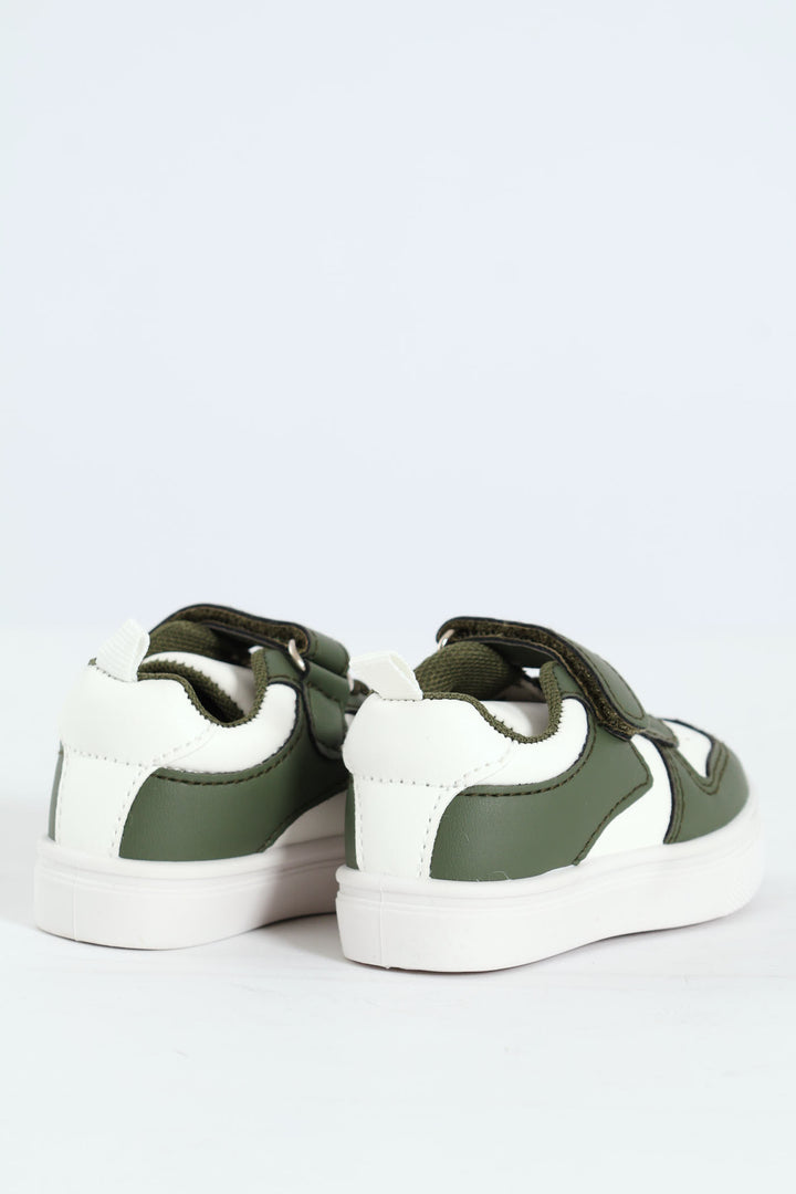 Baby Boys Coloublock Sneaker With Strap - Olive