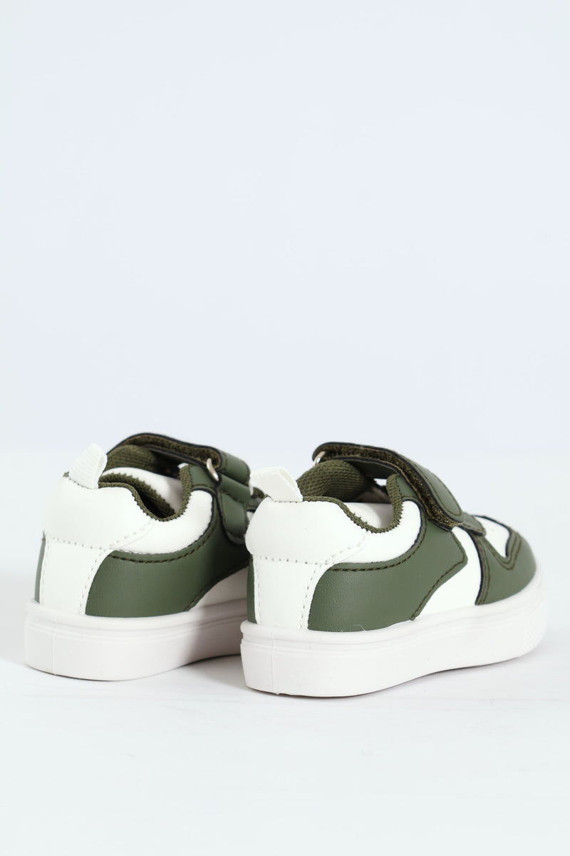 Baby Boys Coloublock Sneaker With Strap - Olive