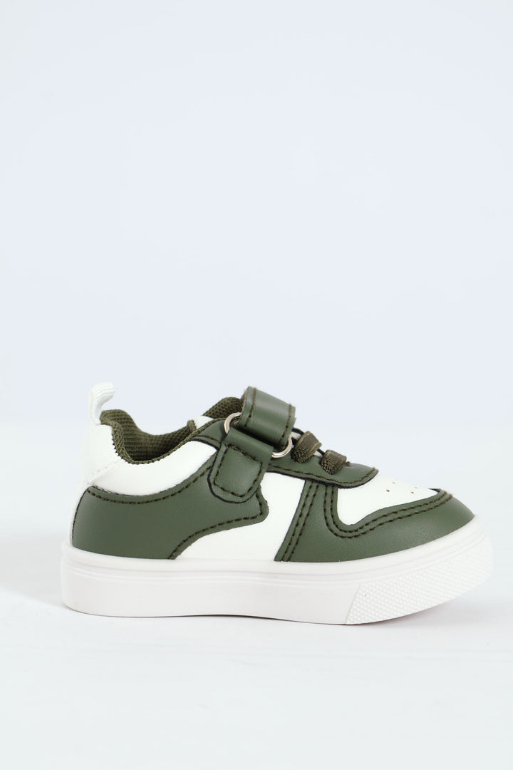 Baby Boys Coloublock Sneaker With Strap - Olive
