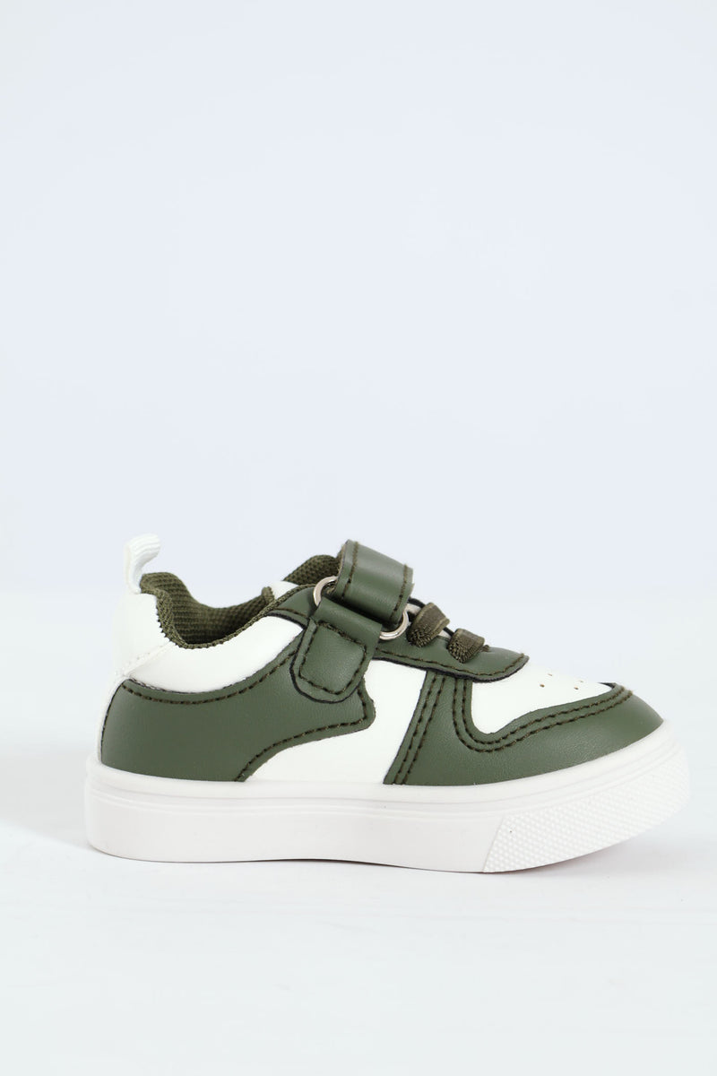 Baby Boys Coloublock Sneaker With Strap - Olive