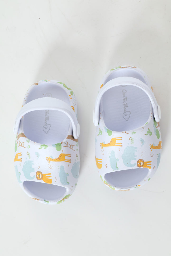 Baby Boys Animal Print Eva Sandal - White
