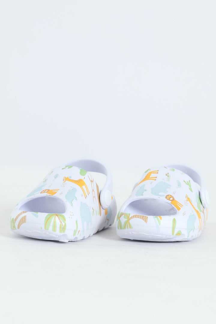 Baby Boys Animal Print Eva Sandal - White