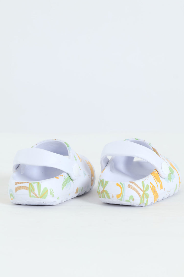 Baby Boys Animal Print Eva Sandal - White