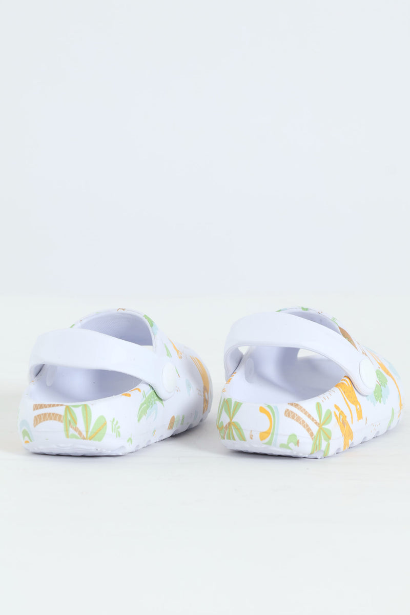 Baby Boys Animal Print Eva Sandal - White