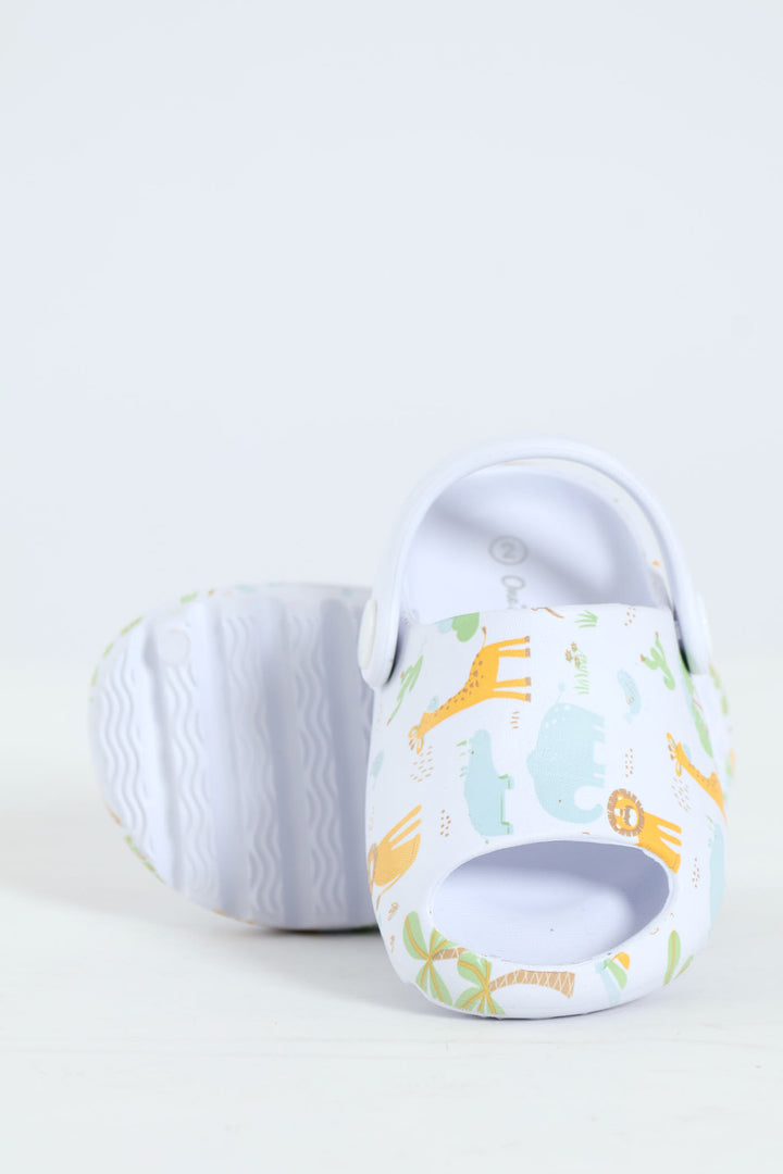 Baby Boys Animal Print Eva Sandal - White