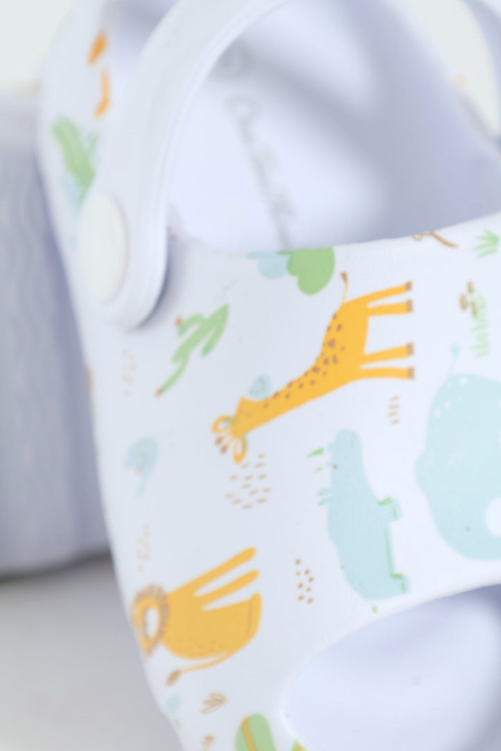 Baby Boys Animal Print Eva Sandal - White