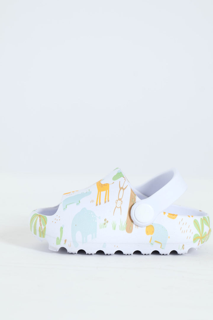 Baby Boys Animal Print Eva Sandal - White