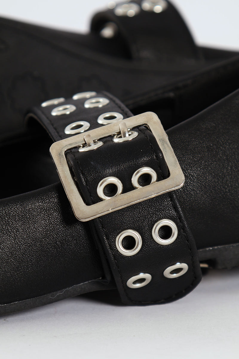 Girls Eyelet Maryjane Pump - Black