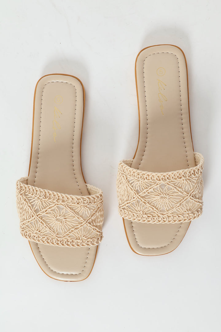 Macrame Single Band Sandal - Off White