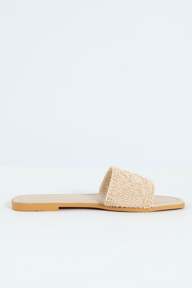 Macrame Single Band Sandal - Off White