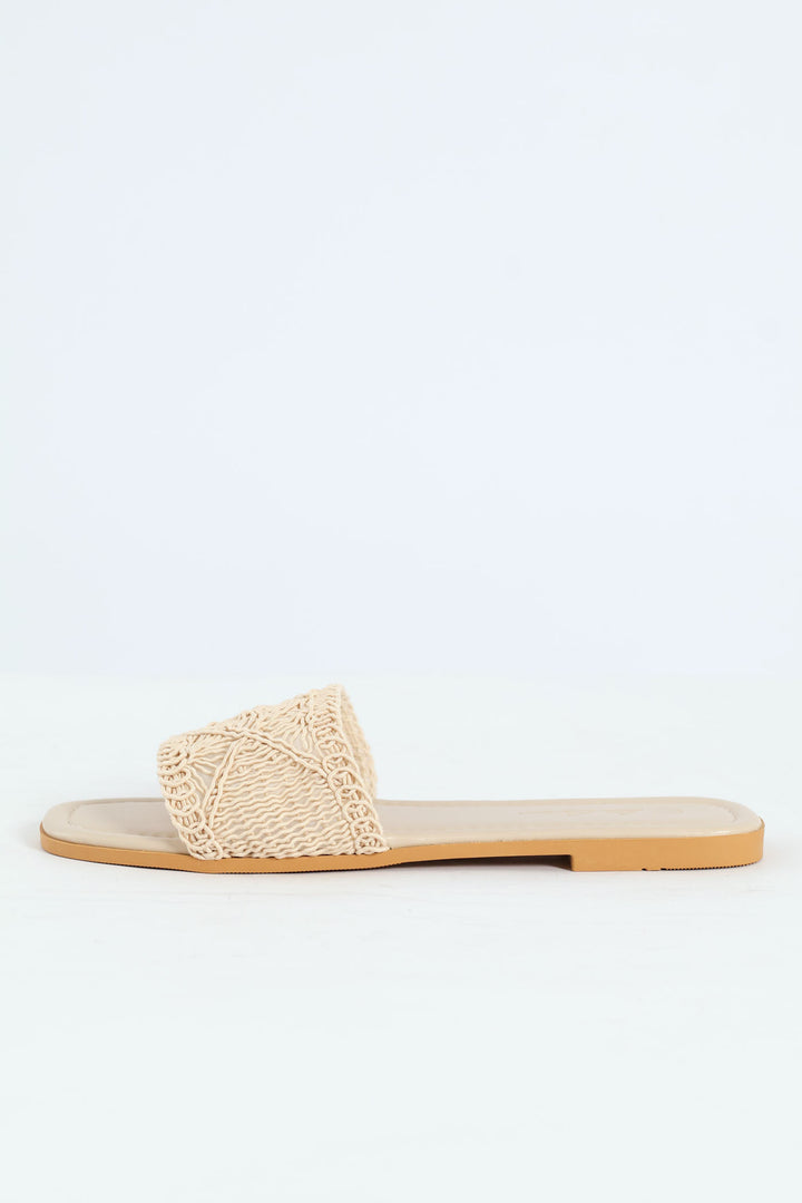 Macrame Single Band Sandal - Off White