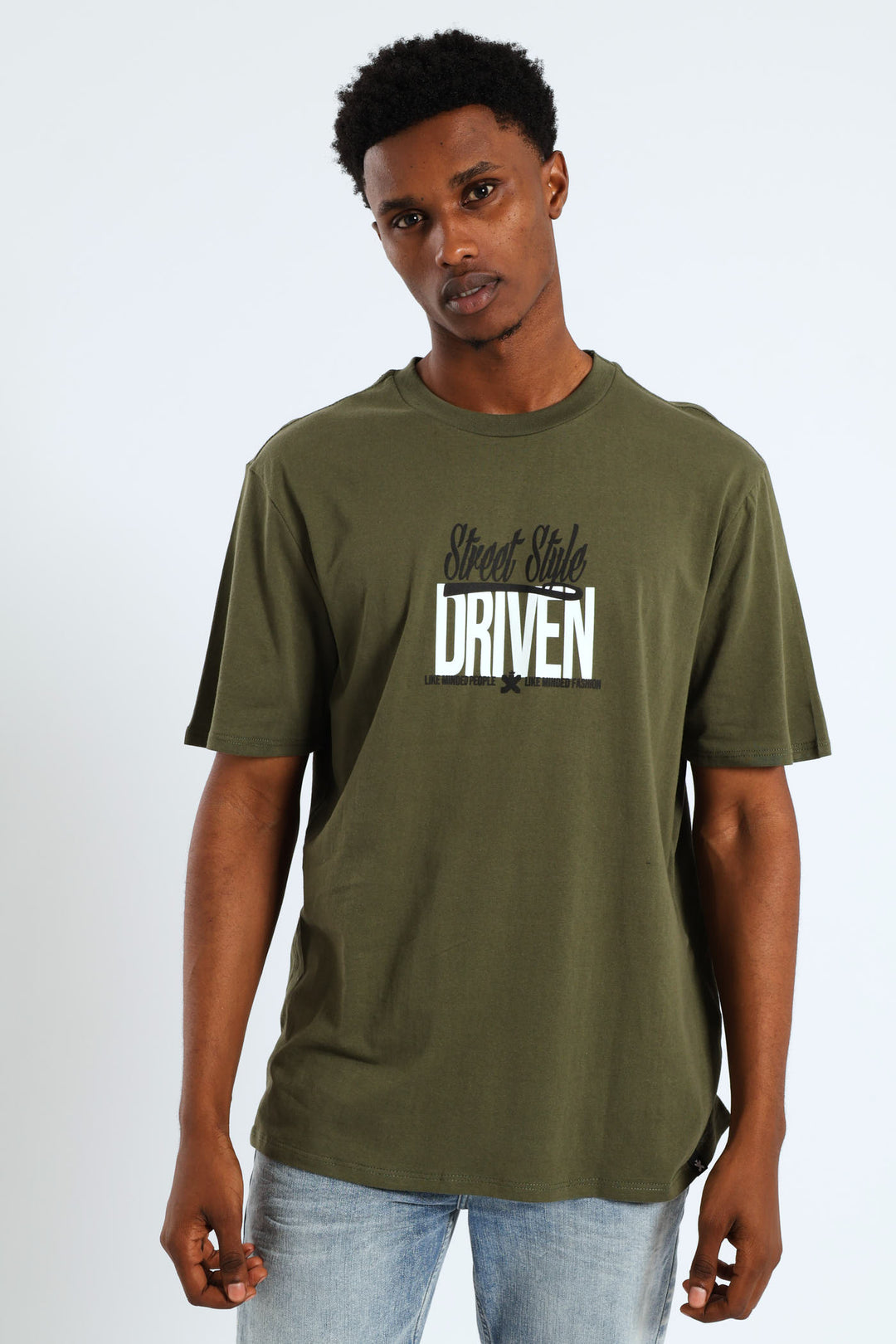 Robo Teddy Front & Back Tee - Olive