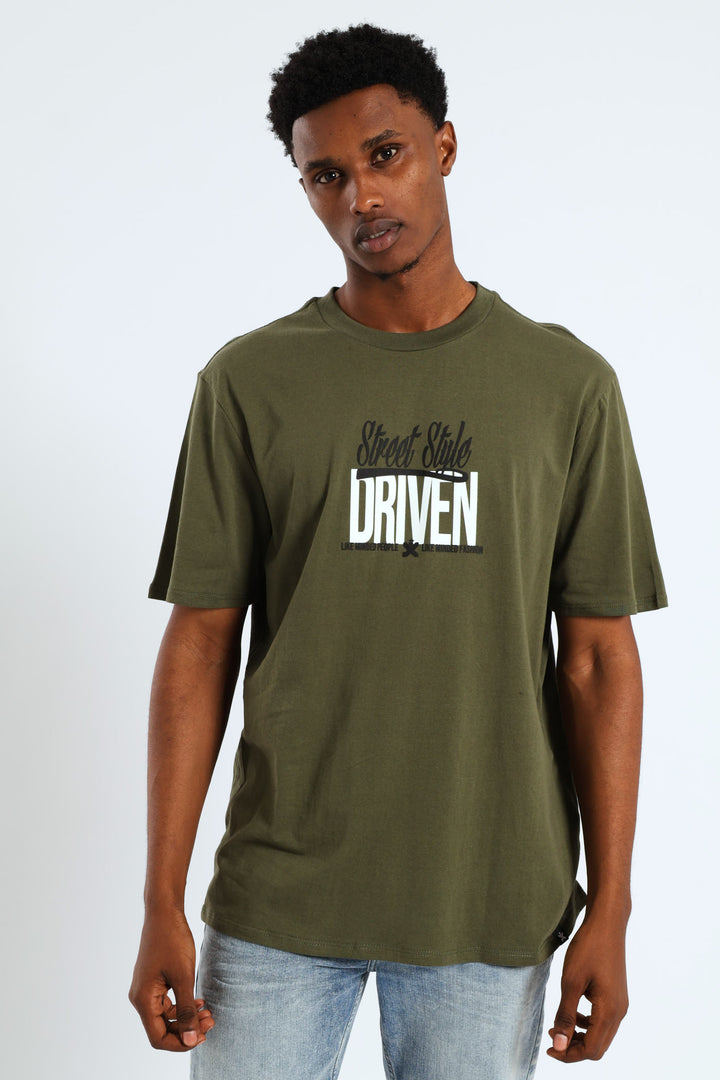 Robo Teddy Front & Back Tee - Olive