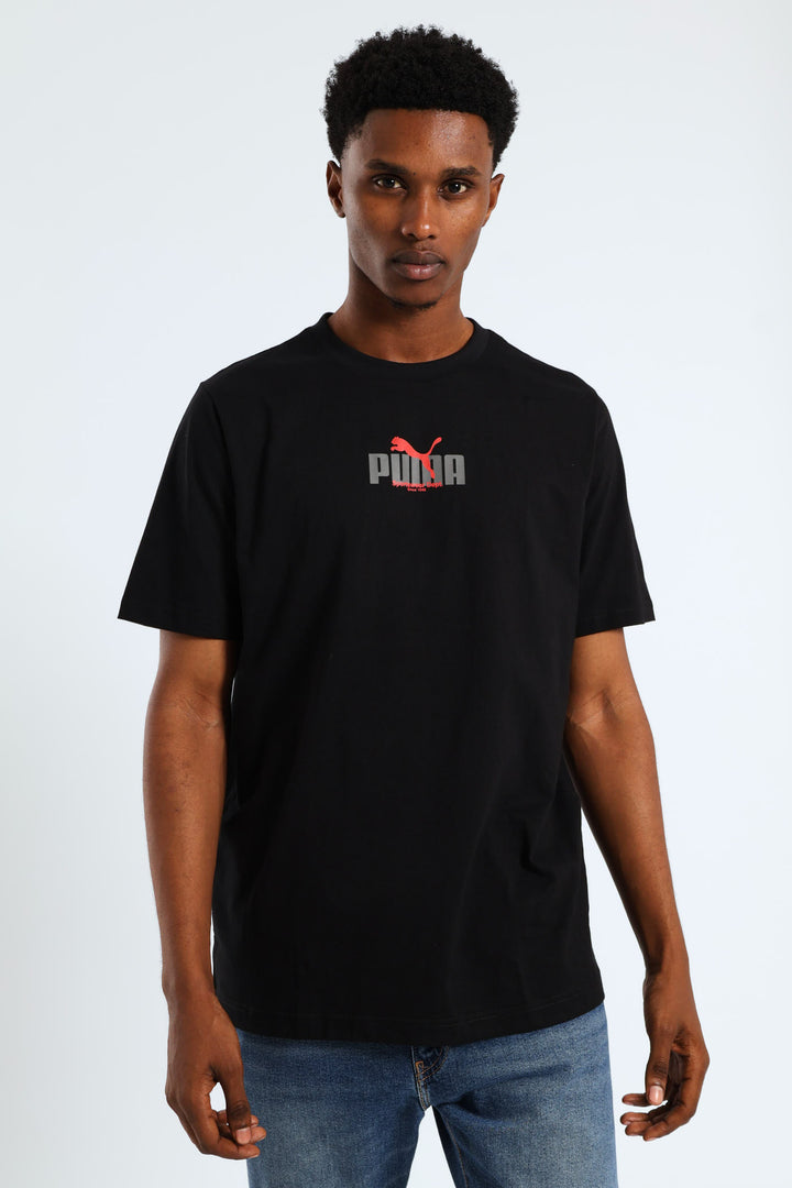 Graphic Wording Tee - Black
