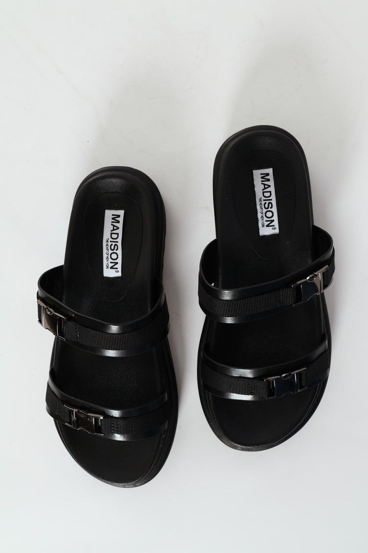 Two Strap Birke Sandal - Black