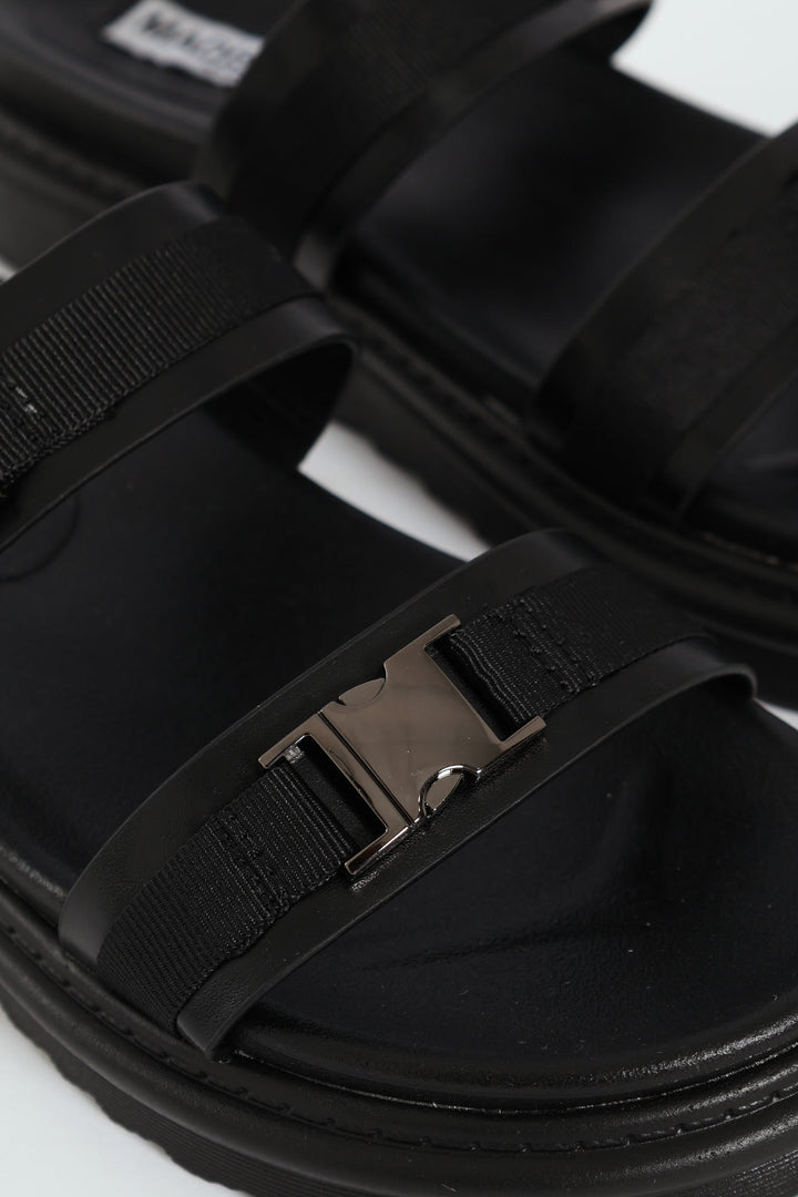 Two Strap Birke Sandal - Black