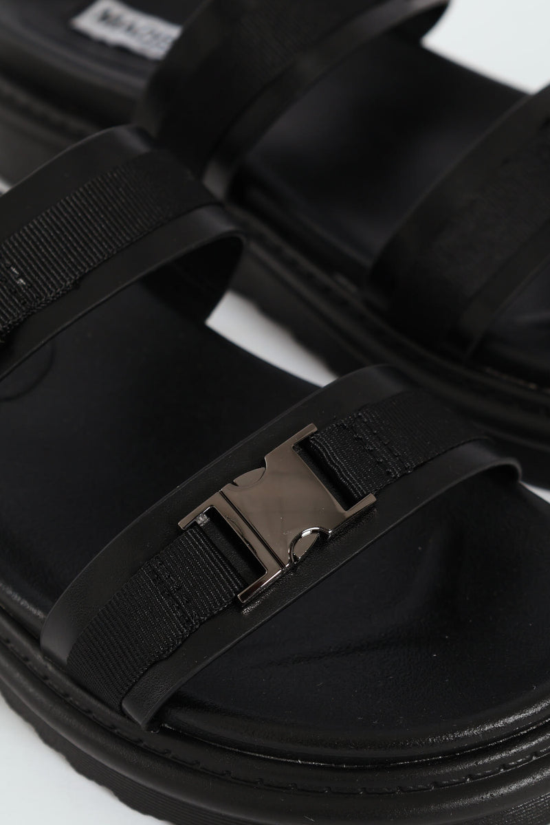 Two Strap Birke Sandal - Black