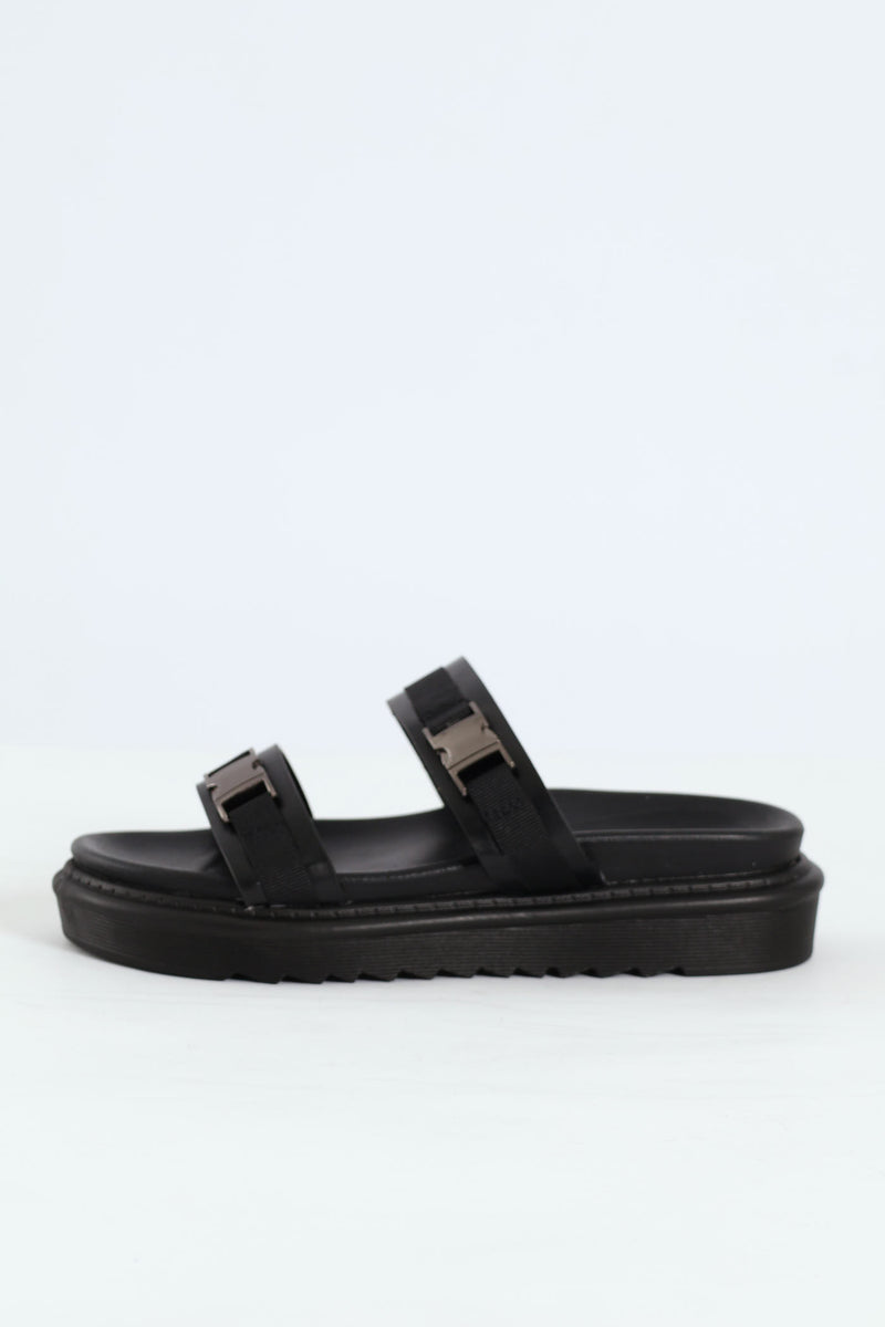 Two Strap Birke Sandal - Black