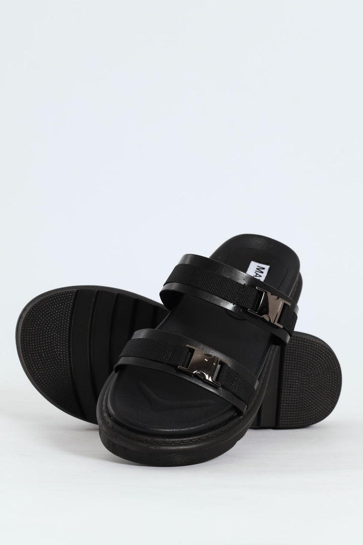 Two Strap Birke Sandal - Black