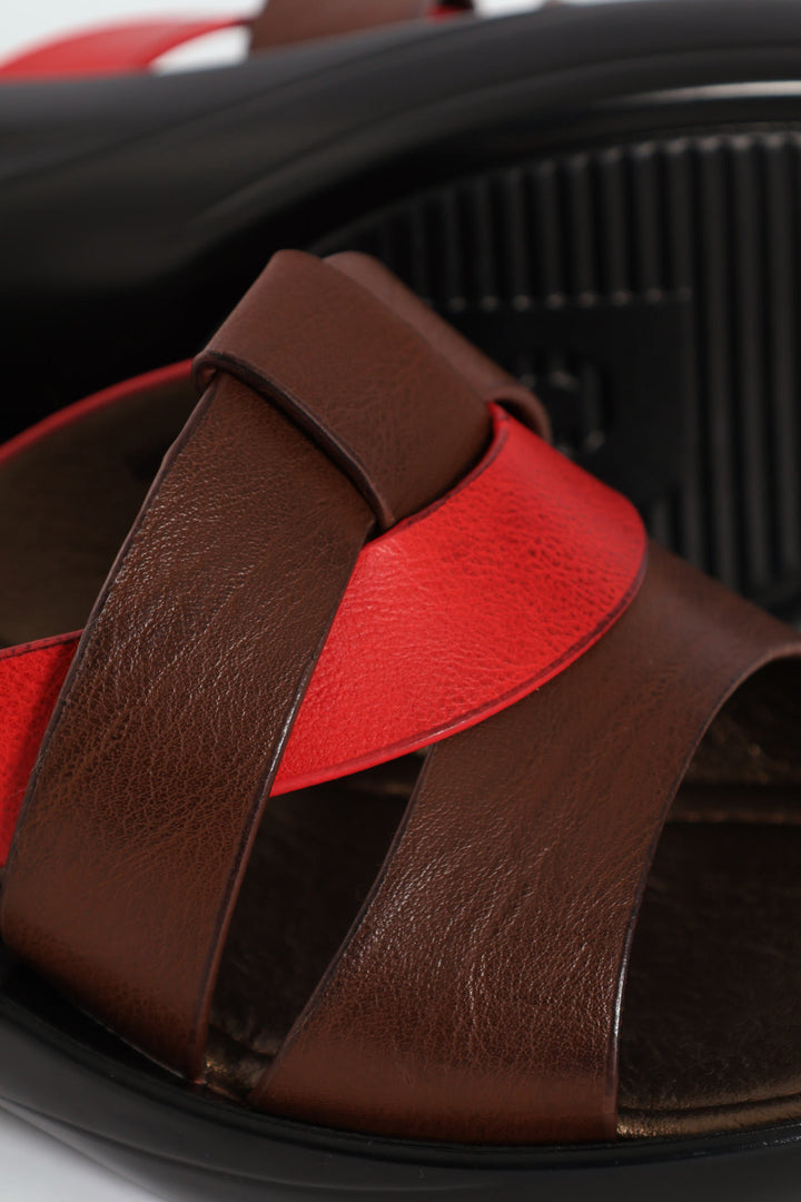 Open Toe Sandal - Brown